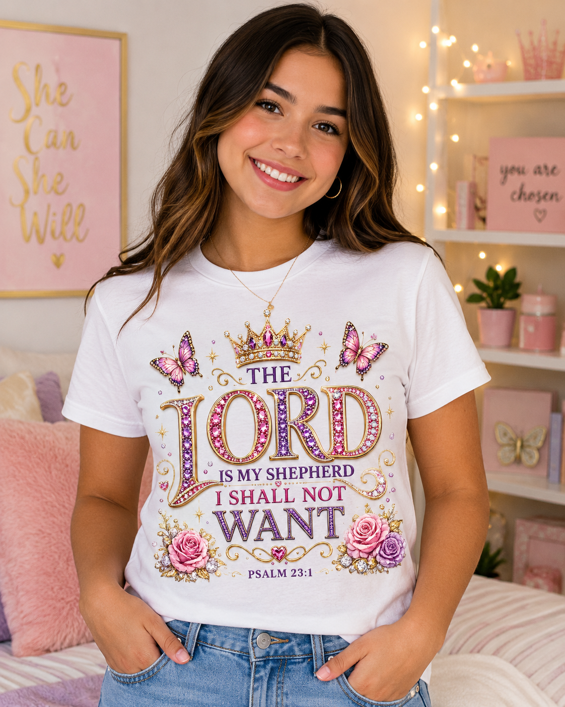 The Lord is my shepherd psalm 23-1 Gildan 5.3 oz.