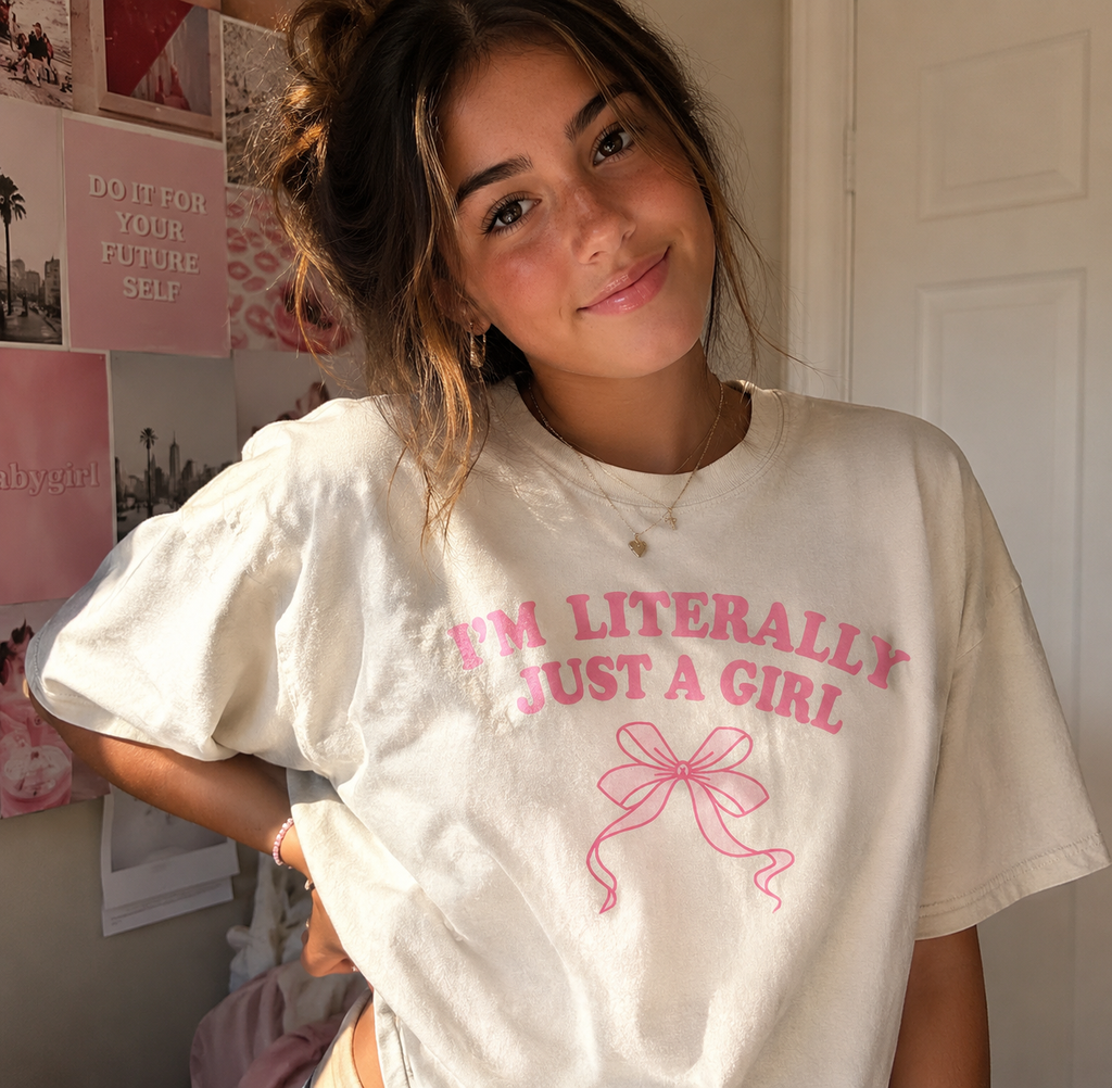 Just a girl Gildan 5.3 oz. T-Shirt teen girls