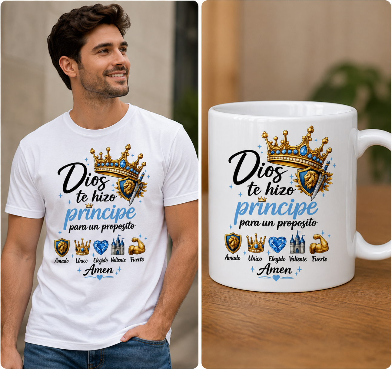 Dios Te hizo Gildan 5.3 oz. T-Shirt Father's Day