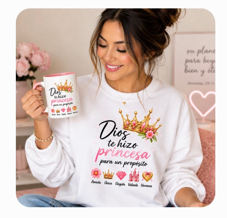 Dios Te Hizo Gildan Crewneck Pullover Sweatshirt