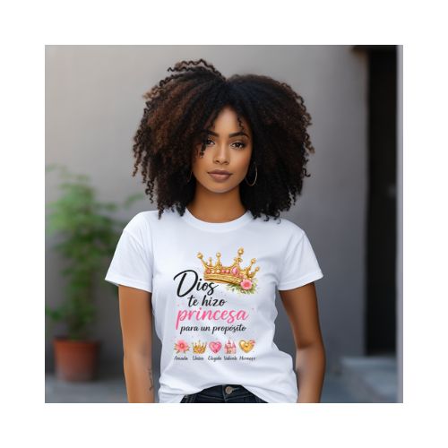 Dios Te Hizo Gildan 5.3 oz. T-Shirt Royal Princess