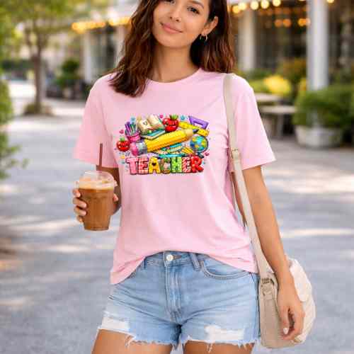 Teacher colorful Gildan 5.3 oz. T-Shirt New Arrivals