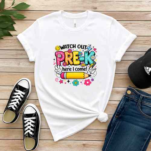 Wath Out Pre-k Here I come Gildan 5.3 oz. T-Shirt New Arrival