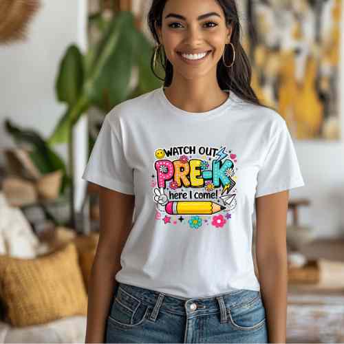 Wath Out Pre-k Here I come Gildan 5.3 oz. T-Shirt New Arrival