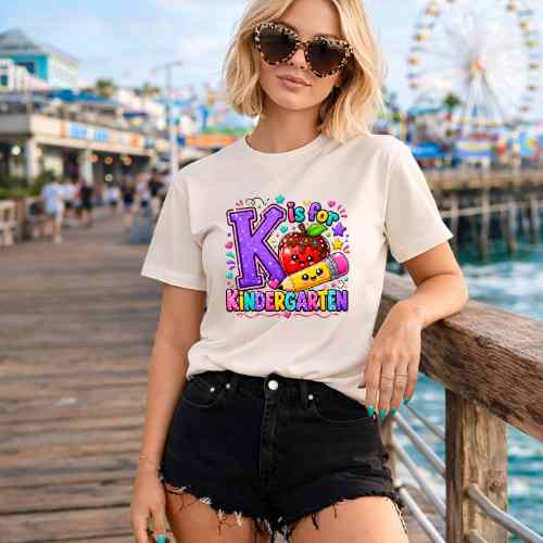 K is for Kindergarten Gildan 5.3 oz. T-Shirt New Arrival