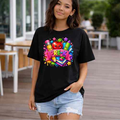Fun Colorful Pre-K Gildan 5.3 oz. T-Shirt New Arrival