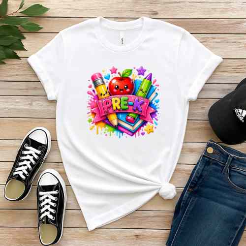Fun Colorful Pre-K Gildan 5.3 oz. T-Shirt New Arrival
