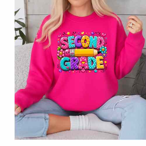 Fun Colorful Second Grade Gildan 5.3 oz. T-Shirt New arrival