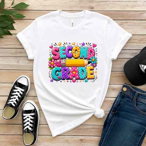 Fun Colorful Second Grade Gildan 5.3 oz. T-Shirt New arrival
